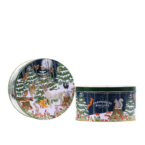 Farmhouse Biscuits Christmas Woodland Animals Large Round Tin ABODE HOME farmhouse-biscuits-christmas-woodland-animals-large-round-tin-abode-home