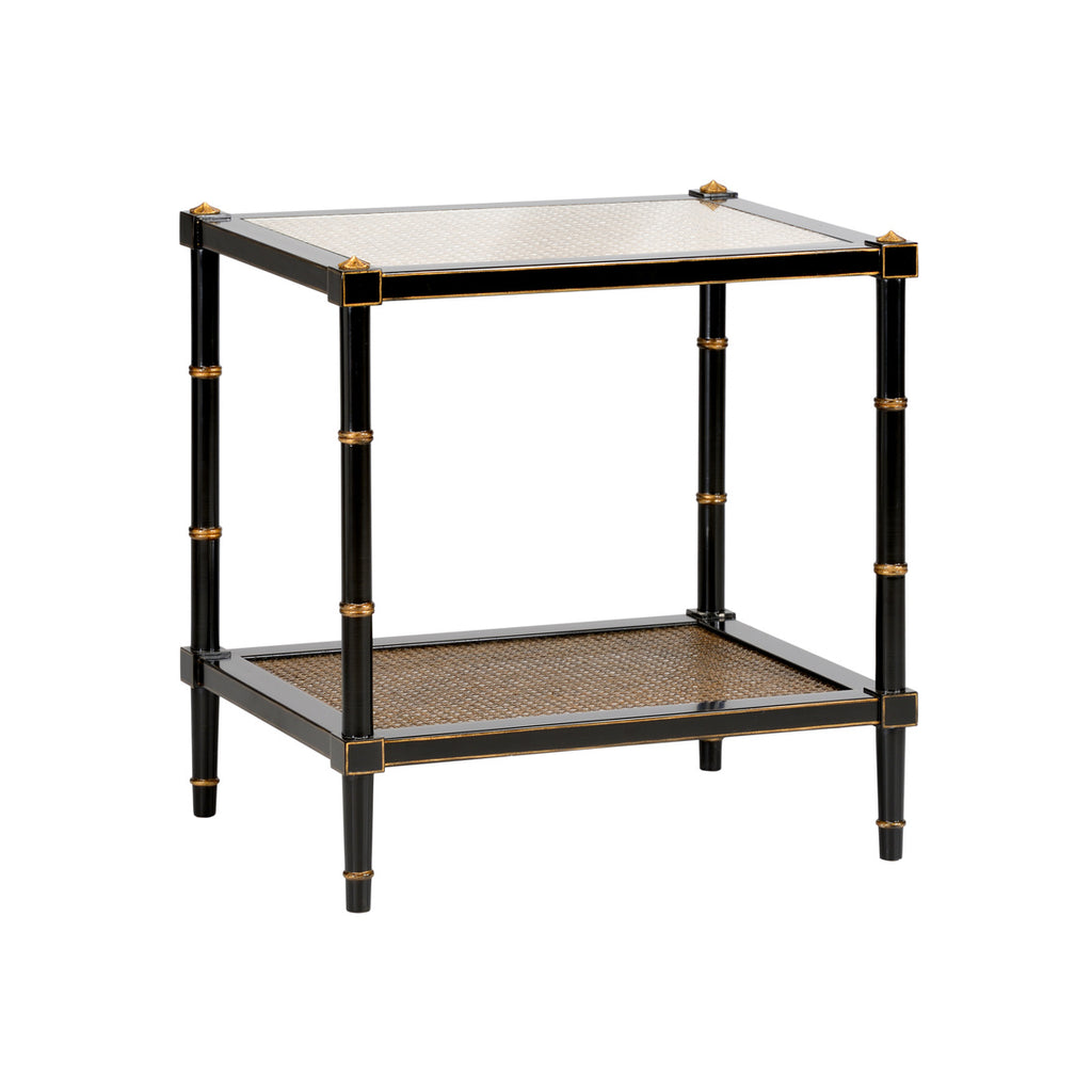 Black & Cane End Table