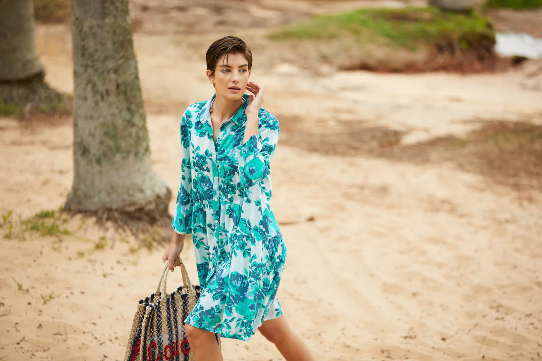 Petunia Light Blue Deauville Short Dress ABODE HOME Petunia Light Blue Deauville Short Dress ABODE HOME