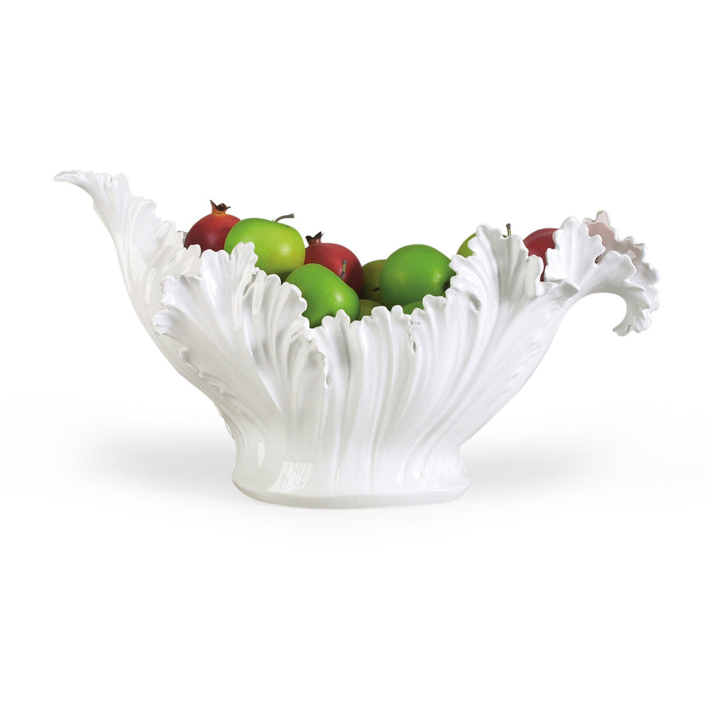 White Ceramic Leaf Bowl