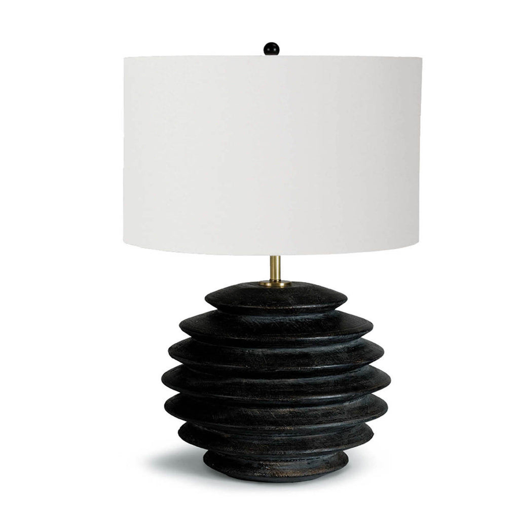 Black Round Accordion Table Lamp