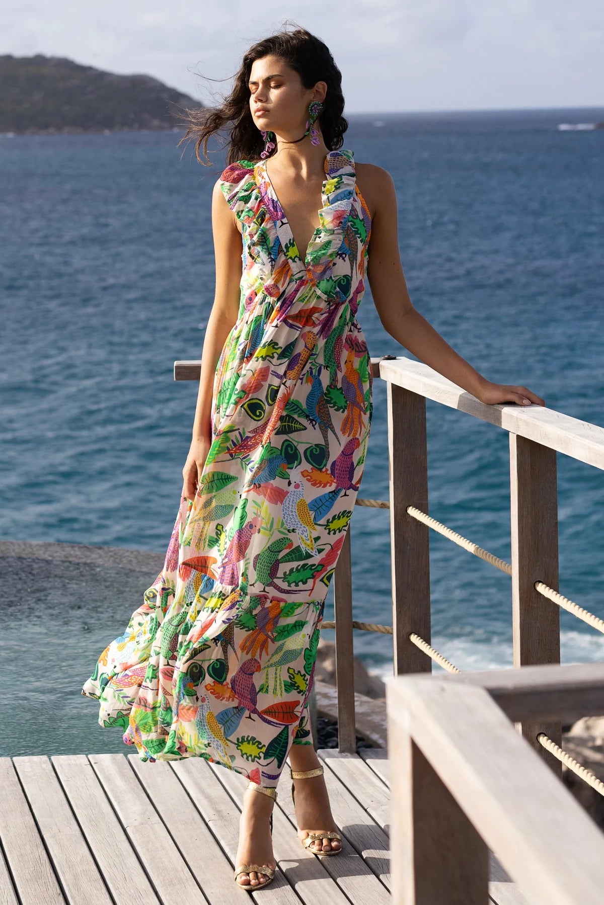 chinese dress ladies Montaigne Ruffle Maxi Dress